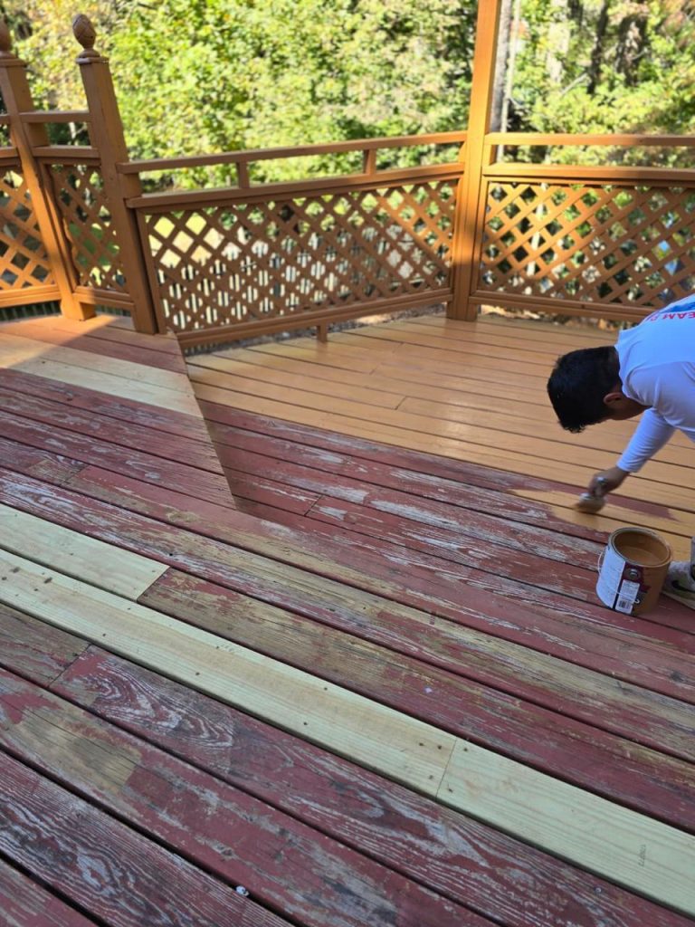 Deck Staining project by DEAM PAINTING LLC