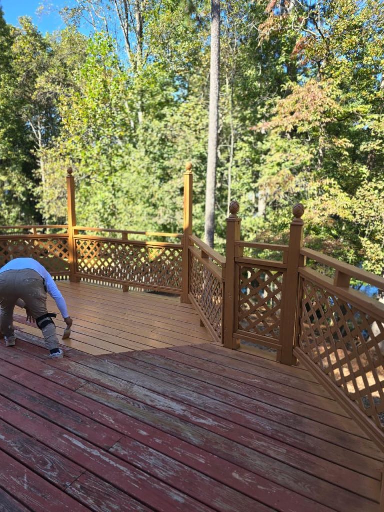 Deck Staining project by DEAM PAINTING LLC